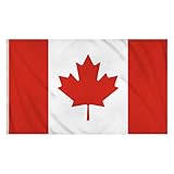 1 bandera nacional canadiense con dos ojales metálicos. Alta calidad con doble costura