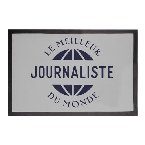 Paillasson gris 60x40 tapis entrée Journaliste Monde média information