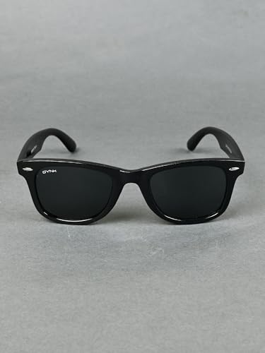 Image of GYNK Unisex Wayfarer Sunglasses UV400 Protection Anti Glare Toughened Glass Lens Classic Stylish Frame Lightweight Durable Eyewear for Driving Outdoor Fashion Use