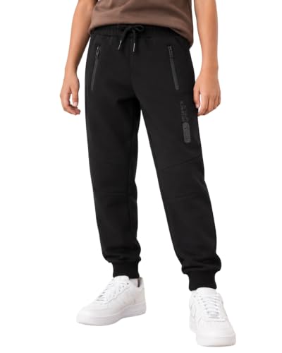 Image of Alan Jones Clothing Boys Solid Joggers Trackpant | Ribbed Hem & Waist | Drawstring Closure | Sizes 5-16 Years | Heavy GSM Fabric