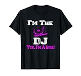 Girl Lady DJ Vintage Turntable T shirt for Women Female T-Shirt