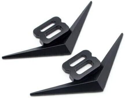 Miniatura 2 de 2 emblemas de metal V8 con logotipo del motor V-8 para guardabarros para maletero de automóvil, para puerta, para SUV, camión, camioneta (negro)