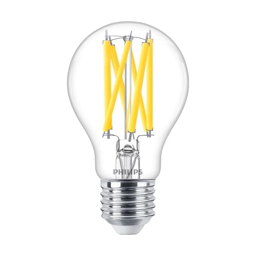 Sì, dimmerabile Philips Master LED E27 Pera Filamento Chiara 10.5W 1521lm - 922-927 Dim To Warm  Miglior Resa Cromatica - Dimmerabile - Sostitutiva 100W