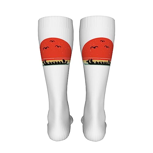 Rowing Retro Knee High Socks For Women Long Tube Socks Athletic Compression Socks Unisex High Socks Girls4