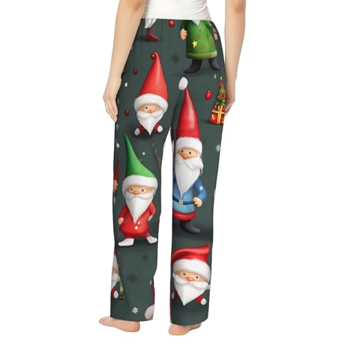 Pantalon de pyjama nains de Noël femme ample en polyester confortable