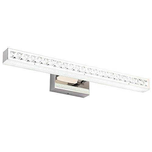 40% Off Discount Merexcint Bathroom LED Vanity Crystal Lighting Fixtures Over Mirror Modern Bath Bar Lights Lamp White Light, 24.35 inch 15W 5000K, Crystal Wall Lights for Bathroom Lighting Fixtures.