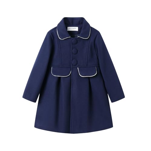 Mud Kingdom Mädchen Mantel Langarm Einfarbig Jacken Peacoat Winter Herbst...