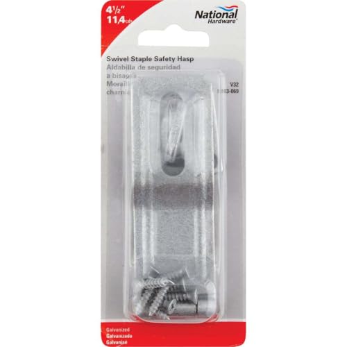 Image of National Hardware V32 4-1 /2 inch Swivel Staple Safety Hasp in Galvanized (1)
