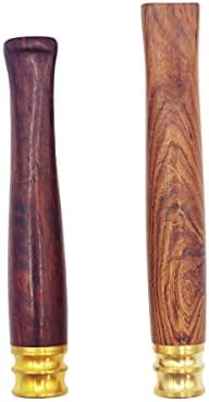 Wooden Cigarette Holder with Metal Interface Set of 2 Handmade from Natural Wood Portable Reusable Regular Cigarette Holder