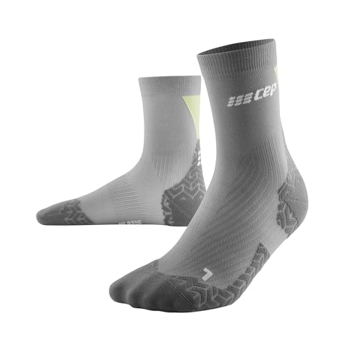 Image of CEP Ultralight Mid Cut Compression Socks (SS24), Grey /Lime, Women, LG