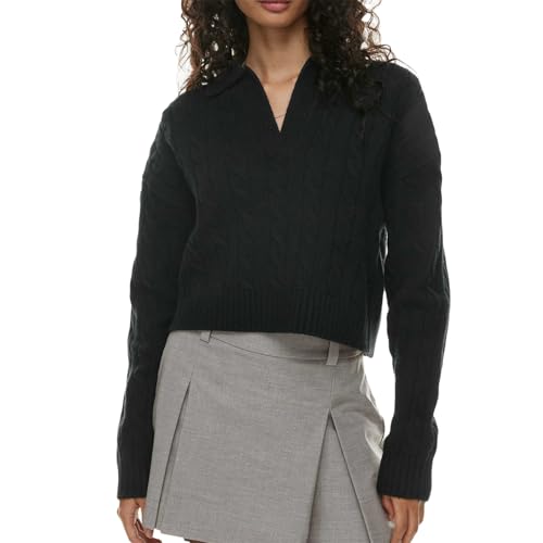 Miqil Women Cable Knit Chunky Sweater Comfy Long Sleeve Quarter