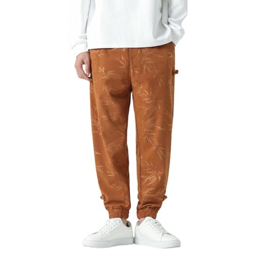 Pantalon de jogging velours côtelé homme chaud contre le froid hivernal bouton grenouille