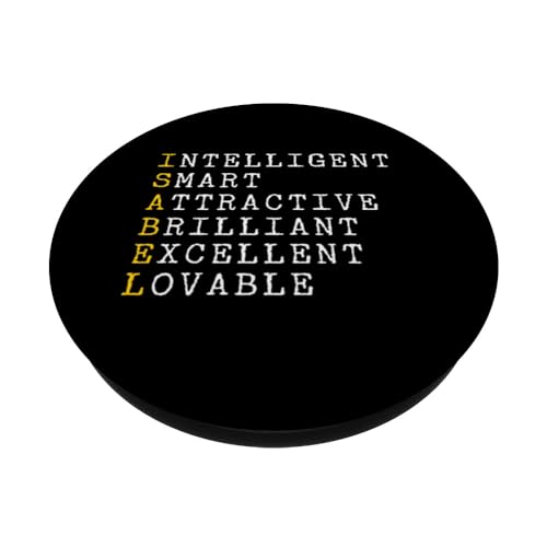 Isabel Personalized, Isabel Name, Girl Woman Isabel PopSockets Swappable PopGrip, Black - Image 2