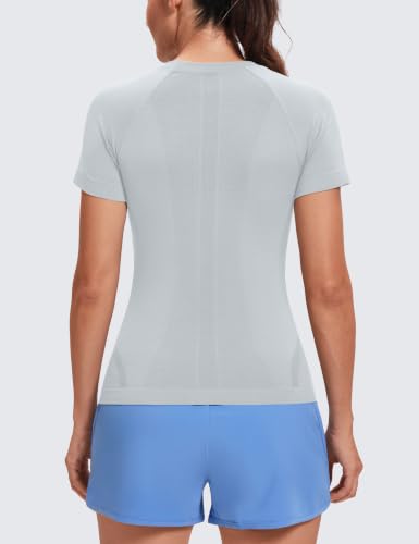Image of MathCat Seamless Short Sleeve Workout Tops for Women