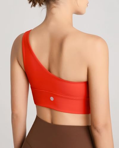 Image of Queenie Ke Womens One Shoulder Sports Bra Left Side Strap Yoga Bras Gym Training Workout Crop Tops