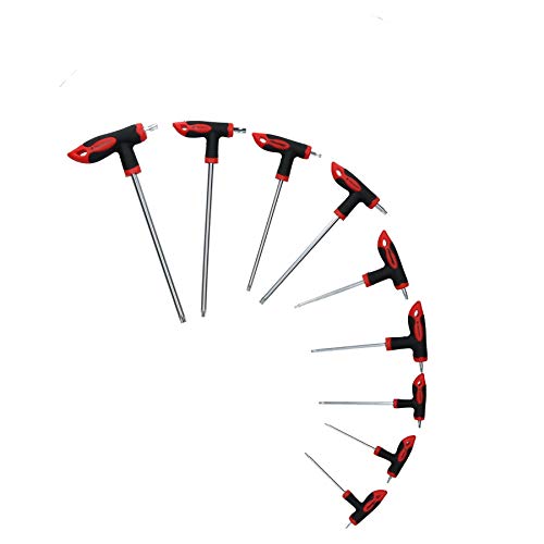 8pc Torx Star Tamperproof Security Key T Bar Handle Set T10 - T50 High Torque