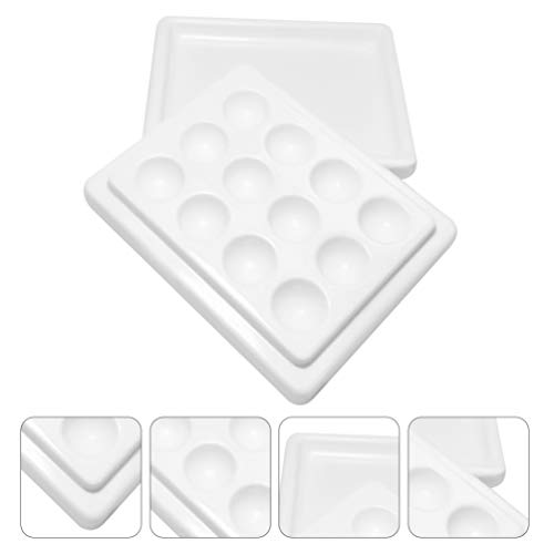 Minkissy Keramische Palet 12 Goed Nail Art Palet Make-Up Palet Schilderen Mixing Trays Voor Make Aquarel Acryl Olieverf - Afbeelding 5