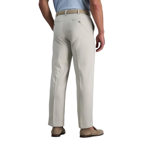 Image of Haggar Men's Cool 18 Pro Classic Fit Flat Front Casual Stretch Performance Golf Pant - Regular and Big & Tall