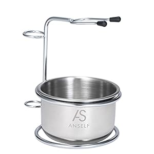 Rasierpinselhalter, Anself 2 in 1 Herren Rasierset Trockener oder nasser Rasierschale + Rasierer Stand