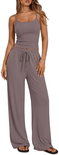 Trendy Queen Women's 2 Piece Lounge Set Spring Outfits - Camisole...