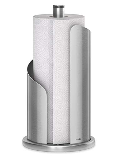 Foto von stardis Design Küchenrollenhalter fingerabdruckresistent H 30 Ø15 cm Rollenhalter Papierrollenhalter für Küchenrolle Halter stehend fingerprintproof (Edelstahl Matt gebürstet)