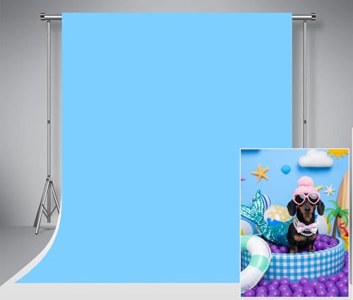 Fond photographie bleu Kate en microfibre sans pli pour portraitiste