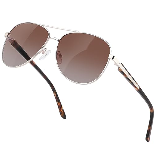 Image of BIRCEN Polarized Aviator Sunglasses Womens: Acetate Glasses UV Protection