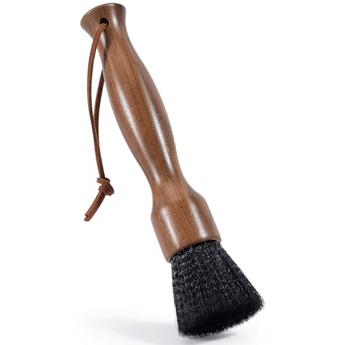 Belongtous Coffee Grinder Cleaning Brush, Fluffy & Soft Bristles Coffee Brush and Walnut Wood Handle, Espresso Machine Brush Cleaner Tool for Barista Home Kitchen