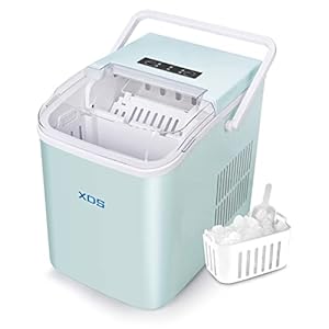 XDS Ice Maker Countertop, Self-Cleaning Ice Maker with Ice Scoop and Basket, Make 27 Lbs Ice in 24 hrs, 9 Ice Cubes…