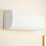 エアコンカバー 室内機用カバー ストレッチ 壁掛け型 北欧風 伸縮性 クーラー収納カバー ホコリ対策 防塵 防湿 無地 洗える 取り付け簡単 (ホワイト, M（88-95 cmエアコン対応）)