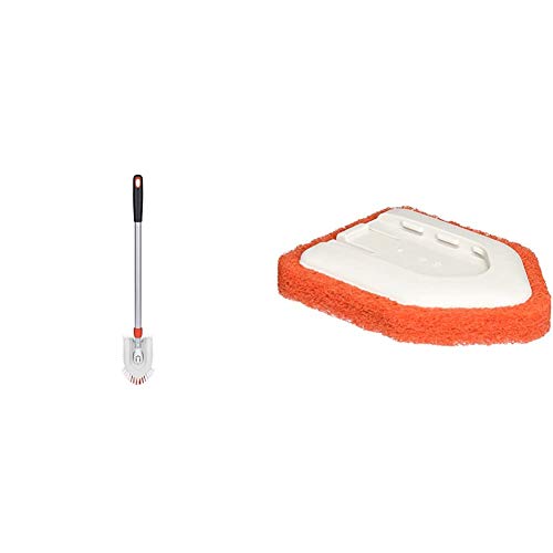OXO 12166000 Good Grips Extendable Tub & Tile Brush & Good Grips Tub and Tile Scrubber Refill,Orange,