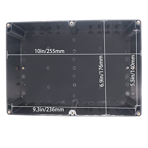 Image of Watertight Junction Box, IP67 Waterproof Project Box Durable ABS Plastic Electronic Enclosure Case for DIY Electrical Project Black 10.35 inch x 7.17 inch x 3.74 inch(263 x 182 x 95 mm)