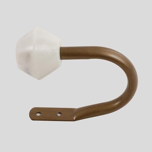 Image of Decor Mart Metal Curtain Holdbacks, 2PCS U Shaped Wall Mounted Hooks for Home Decor, Decorative Tiebacks (Brass)
