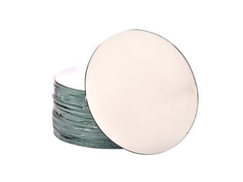 VINAYAK GALLERY Round Circle Glass Mirror for Painting, Lippan Art, Craft DIY Mud Work Wall Mount 5 inch (Pack of 5)