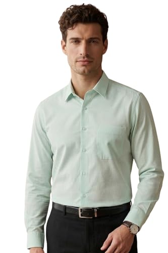 Image of Louis Philippe Men's Slim Fit Easy to Iron Everyday wear Premium Cotton Full Sleeve Textured Formal Shirt