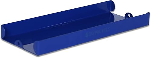 BankSupplies Bandeja de monedas de níquel, color azul, bandeja de dinero de metal, capacidad de $20, organizador de dinero, codificado por colores