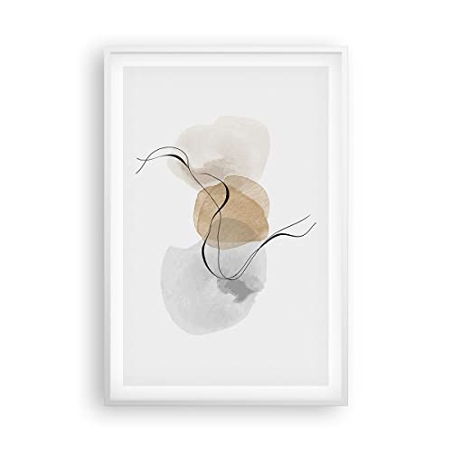 Poster da Parete Abstracto Minimalista Acuarela Póster Marco Blanco 61x91cm Moderno Cuadros Decorativo Decoracion Salon Dormitorio Cocina Cuadros Pared Imágenes Wall Art Prints Decor P2WPA61x91 4827