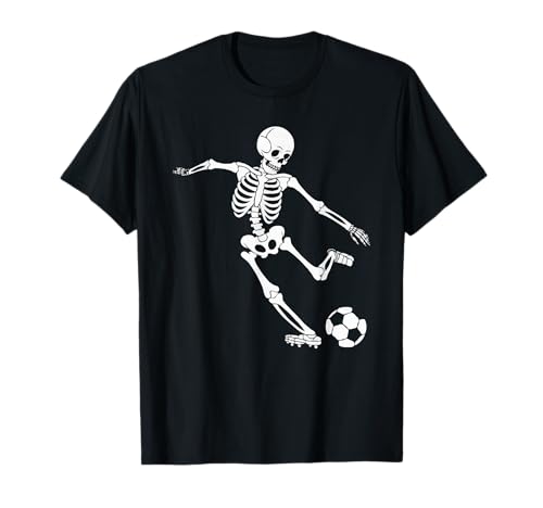 Soccer skeleton halloween men boys soccer player halloween t-shirt