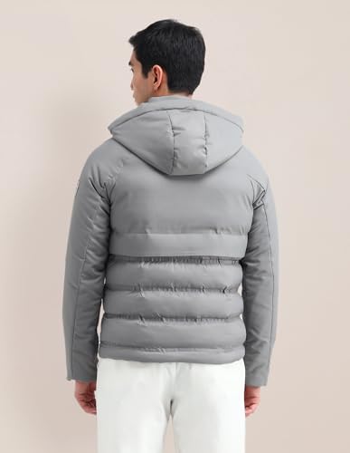 Image of Solid Hooded Puffer Jacket