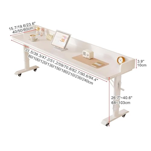 Table de chevet réglable par manivelle pour ordinateur portable