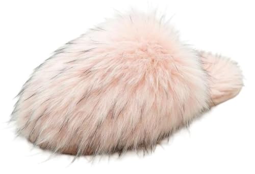 FUNCOS Women's Plush Fuzzy Slippers Closed Toe Slip On Faux Fur Slides