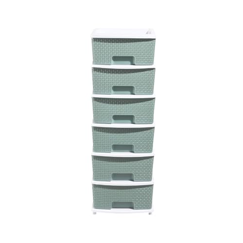 Image of Plastic Modular Drawer Storage Chest Of Drawers Organizer Storage Box, Large Stomo Racks For Multipurpose Anti-slip Shoes Organizers (Green, 6 Layer)