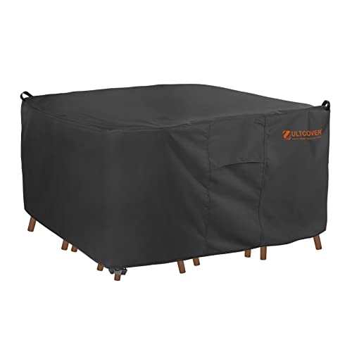 ULTCOVER Smart Selection Square Patio Furniture Set Waterproof Outdoor Dining Table Cover 74 inch, Black