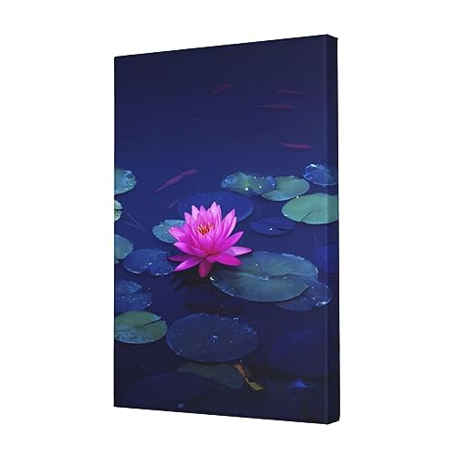 Poster toile lotus lumineux : cadeau ideal de decoration maison salon