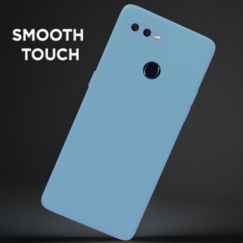 Image of Outlouders Back Cover for Oppo F9 / F9 Pro / A5 / A5S / A7 / A11K / A12 / Realme 2 /2 Pro / U1 | Camera Protection | Durable Soft Matte Silicone Bumper Case (Aqua Blue)