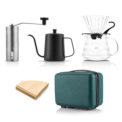 コーヒーミル 手動 コーヒーマスター5点セット タイムモア 手挽き コーヒー ドリップ 器具 コーヒーミル 旅行やキャンプに適しており ポータブルスーツケース収納 (5 点セット)