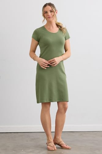 Image of Fair Indigo Women's Organic All-Cotton Scoop Neck T-Shirt Dress