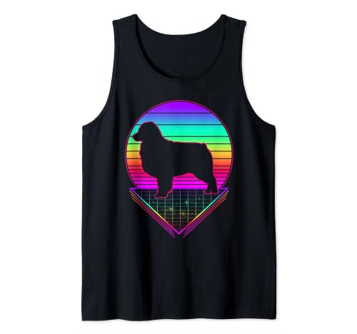 Australian Shepherd Retro Vintage 80s Funny Dog Lover Camiseta sin Mangas