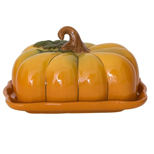 Blue Sky Clayworks Pumpkin Butter Dish, Ceramic...