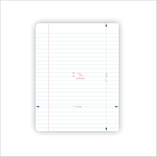 Cahier de composition grand format à larges lignes avec couverture rigide